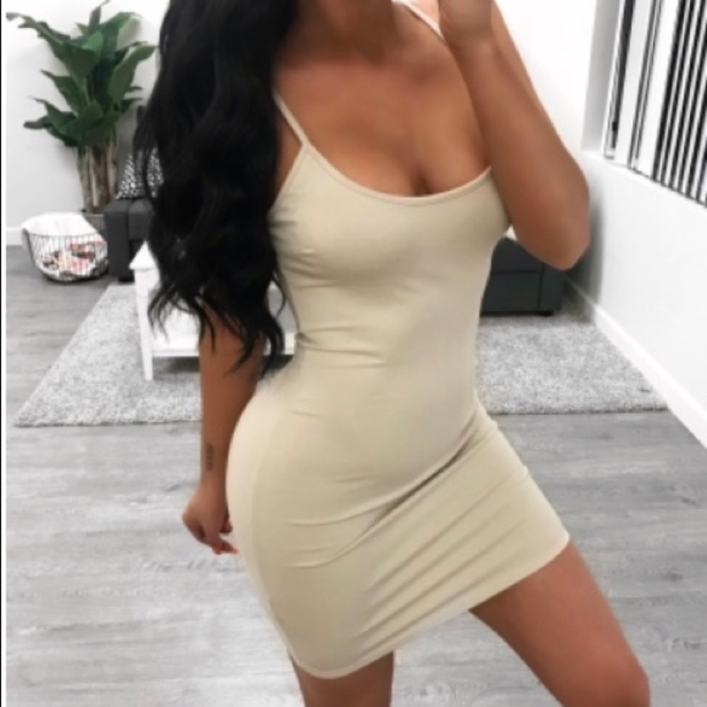 Laura’s Boutique taupe bodycon dress
